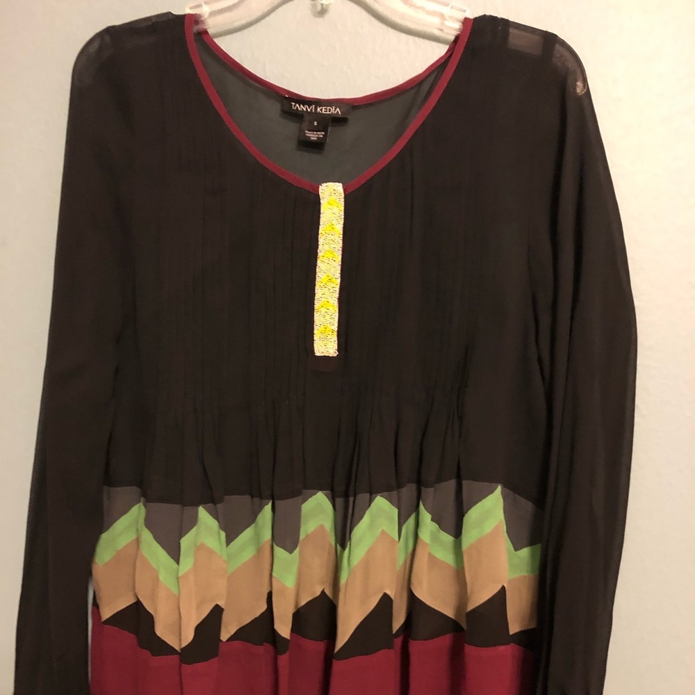Colorful blouse, size small , chiffon loose fit.